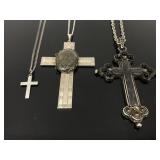 Three cross necklaces