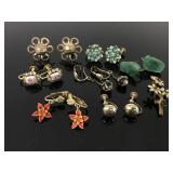 Antique earring collection with pin
