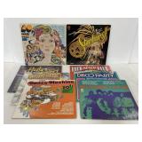Nine vintage 1970s compilation record albums