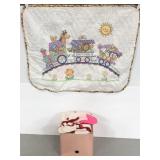 Knit baby clothes and baby blanket