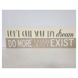 Two decorative quote wood home decor signs