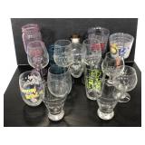 Assorted adult beverage drinking glasses