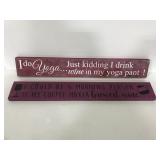 Pair of wine themed wooden decorative signs