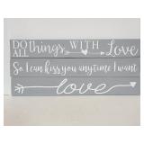 Three decorative wood signs