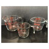 Anchor Hocking and Pyrex glass measuring cups