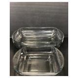 Three glass baking casserole dishes