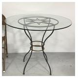 Sun-design glass top patio table