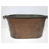 Large old copper boiler pot