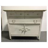 Antique white painted dresser cabinet