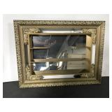 Large vintage ornate mirrored wall shelf
