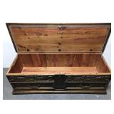 Lane cedar lined rolling chest trunk on casters
