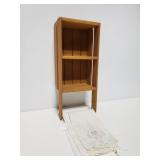 Small wood crate with towel bar