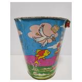 Vintage Ohio Art sand pail w/ blocks