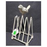 Metal bird mail holder