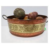 Copper/brass toned decor bowl/planter