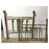 Vintage metal gold toned twin head & foot board