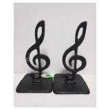 Cast iron music note book ends