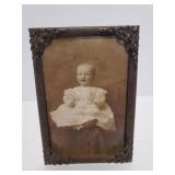Small old vintage frame with photo postcard