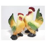 Ceramic rooster and hen
