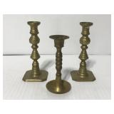 Mini brass candle holder trio