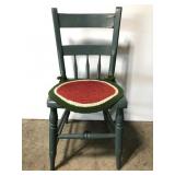 Blue painted farmhouse chair
