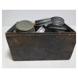Box of vintage metal canning jar lids