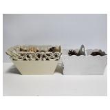 Wood basket decor pieces w/ fillers