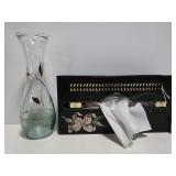 Metal wall hanging tissue box cover and vase