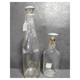 Vintage glass ironing sprinkler bottles