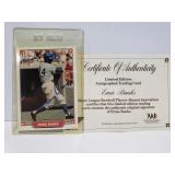 Autographed Ernie Banks card w/ cert. of auth.