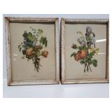 Small framed floral prints