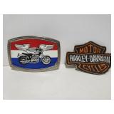 Harley- Davidson motorcyle patch and belt buckle