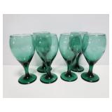Set of 6 colored wine glasses