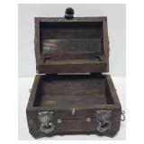 Wood treasure chest jewelry/trinket box
