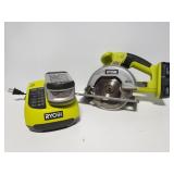 Ryobi cordless saw w/ charger & 2 batteries