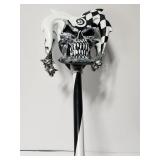 Plastic jester skull head Halloween staff