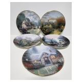 Five Thomas Kinkade collectors plates