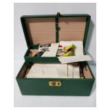 Vintage sewing case w/random notions