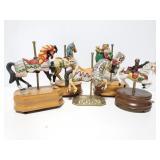 Music box carousel horses
