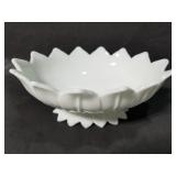 Milk glass pedestal fruit bowl