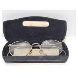 Old vintage wartime spectacles in case