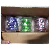 Multi colored jewel glass candleholders