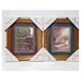 Framed religious art pair