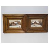 Framed Joan Thorne painting pair