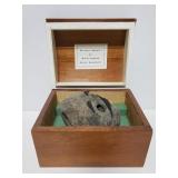 Rock face gag gift in wood box