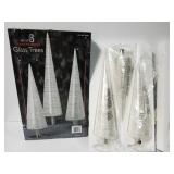 Set of 3 glass trees