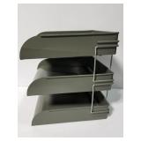 Vintage metal 3 tier file tray