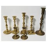 Brass candlesticks collection