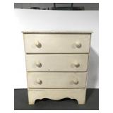 Small white painted Pinewood vintage dresser