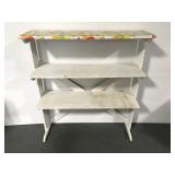 Vintage rustic white wood kitchen shelf